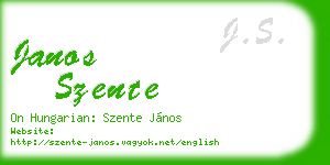 janos szente business card